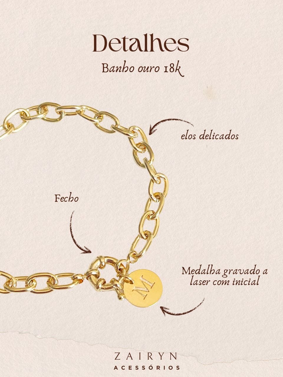 Pulseira Elos Inicial Personalizado